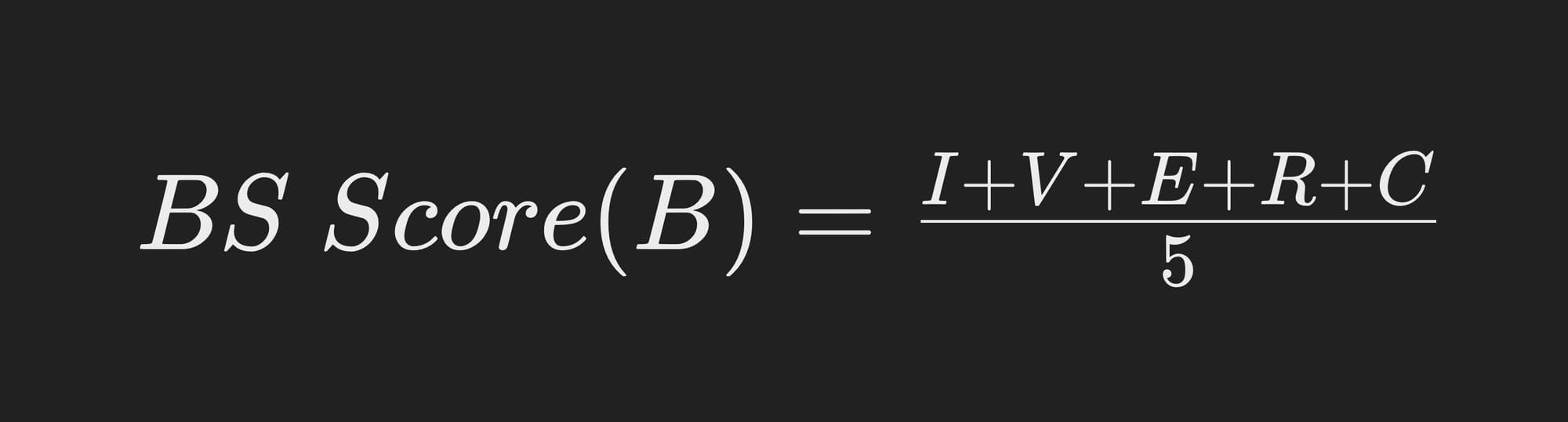 BS Score Formula