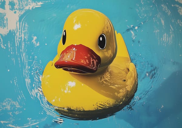 Rubber ducky floating on water