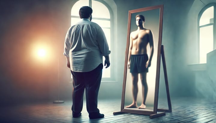 a fit and perfect-looking version of themselves in the mirror